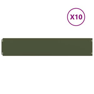 vidaXL Fűszeg&eacute;lyez&eacute;s 10 db 20 x 103 cm Hidegen hengerelt ac&eacute;l Olajz&ouml;ld