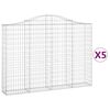 vidaXL 5 db íves horganyzott vas gabion kosár 200x30x140/160 cm