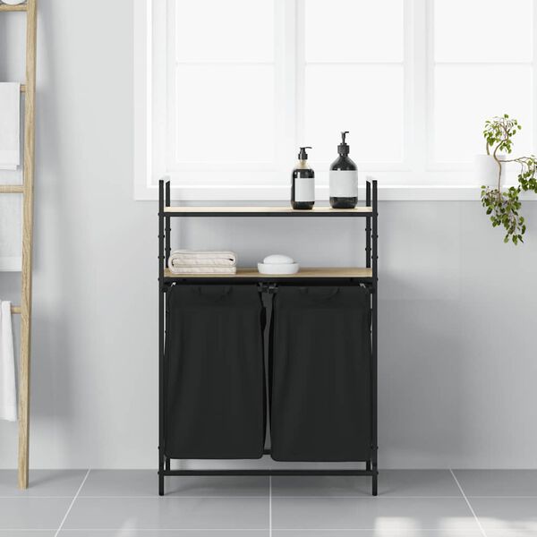 vidaXL sonoma t&ouml;lgy mosodai kos&aacute;r 2 rekeszes polcokkal