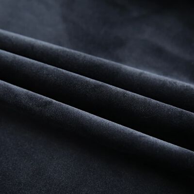 vidaXL fekete bársony sötétítőfüggöny kampókkal 290 x 245 cm