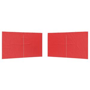 vidaXL Parti s&aacute;tor oldalfal 2 db 400 x 195 cm Piros PE &eacute;s ac&eacute;l