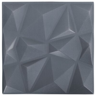 vidaXL 24 darab gyémánt szürke 3D fali panel 50 x 50 cm 6 m²