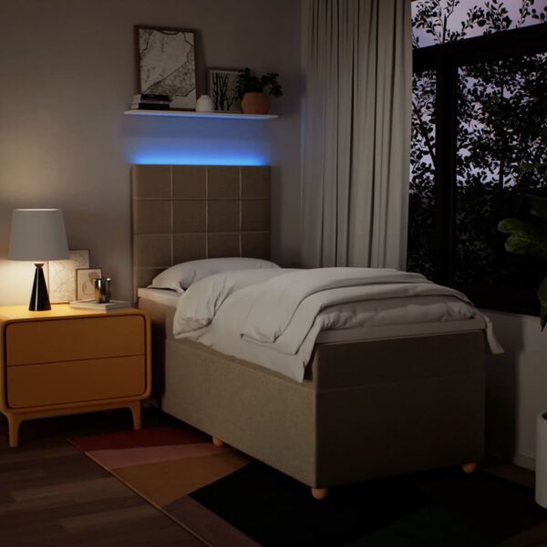 vidaXL kr&eacute;msz&iacute;nű sz&ouml;vet rug&oacute;s &aacute;gy matraccal 80 x 200 cm