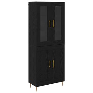 vidaXL Magasfi&uacute; 2 pcs Fekete t&ouml;lgy Faanyag
