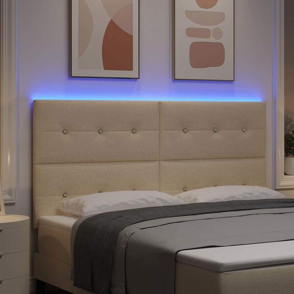 vidaXL LED Fejt&aacute;mla LED -es l&aacute;mp&aacute;kkal fejt&aacute;ml&aacute;val Kr&eacute;m 180 cm sz&ouml;vet