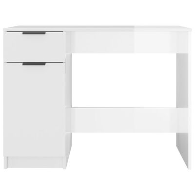 vidaXL magasfényű fehér színű szerelt fa íróasztal 100 x 50 x 75 cm