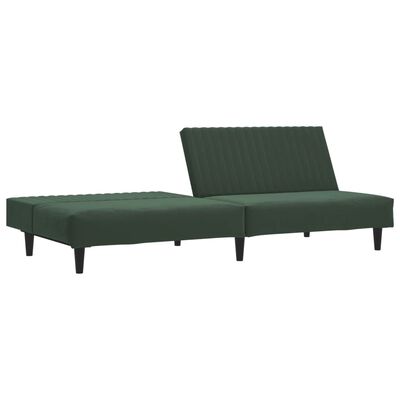 vidaXL kétszemélyes sötétzöld bársony kanapéágy