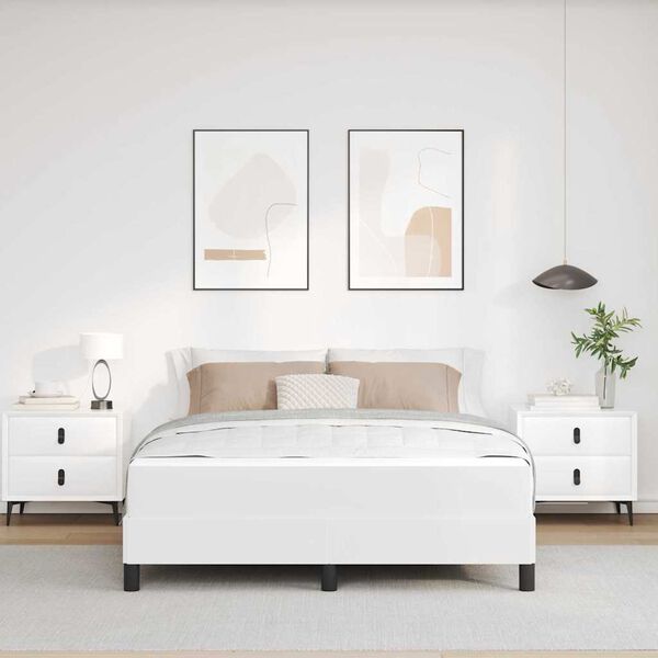 vidaXL &Aacute;gykeret matracmal Tiszta Feh&eacute;r 160 x 200 cm sz&ouml;vet