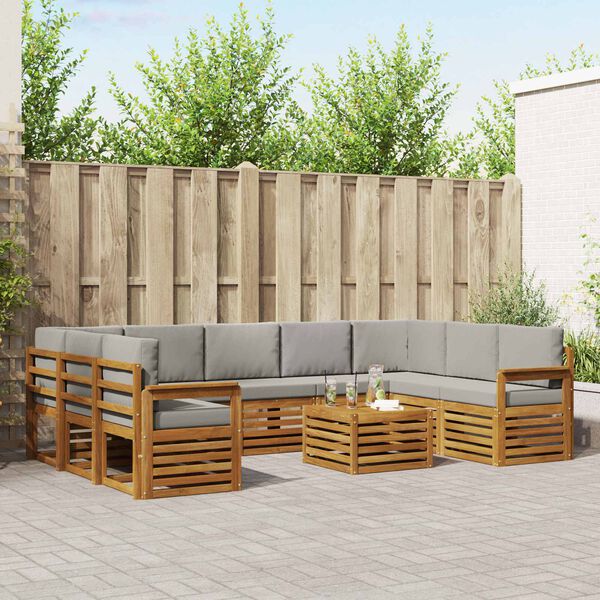 vidaXL &Uuml;lőgarnit&uacute;r&aacute;k 10 pcs Term&eacute;szetes &eacute;s Vil&aacute;gossz&uuml;rke T&ouml;m&ouml;r Ak&aacute;cfa