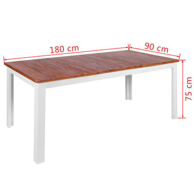 vidaXL tömör tíkfa mahagóni étkezőasztal 180 x 90 x 75 cm