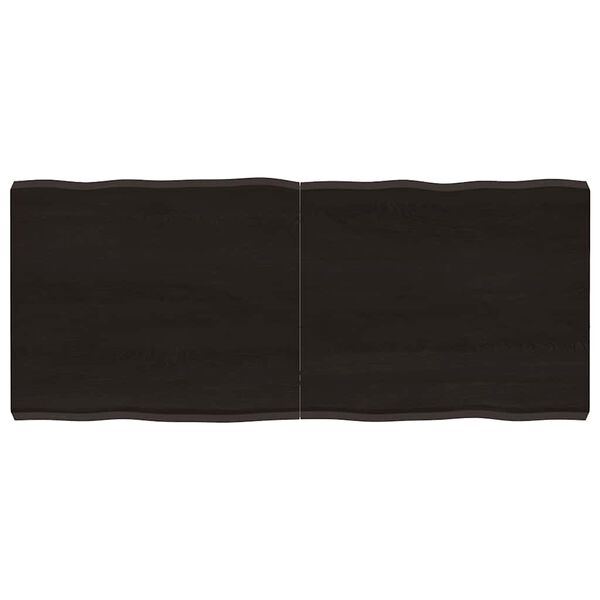 vidaXL s&ouml;t&eacute;tbarna kezelt t&ouml;m&ouml;r asztallap 140x60x(2-6) cm