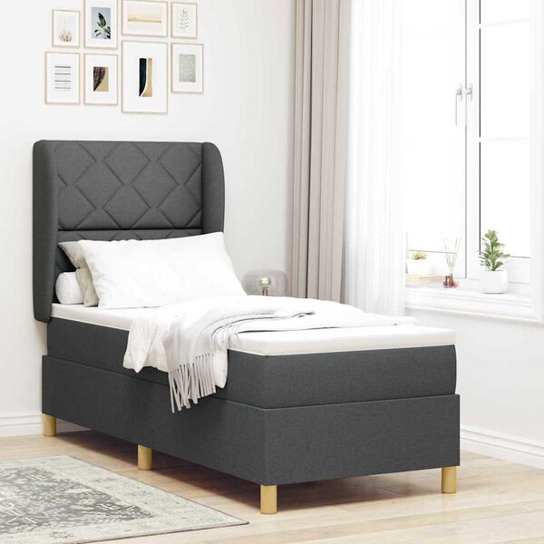 vidaXL Boxspring &aacute;gy matraccal S&ouml;t&eacute;tsz&uuml;rke 90x190 cm Sz&ouml;vet sz&ouml;vet