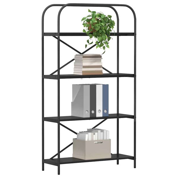 vidaXL K&ouml;nyvespolc Fekete t&ouml;lgy 80 x 30 x 146 cm Faanyag