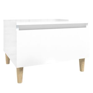 vidaXL magasf&eacute;nyű feh&eacute;r szerelt fa kisasztal 50x46x35 cm