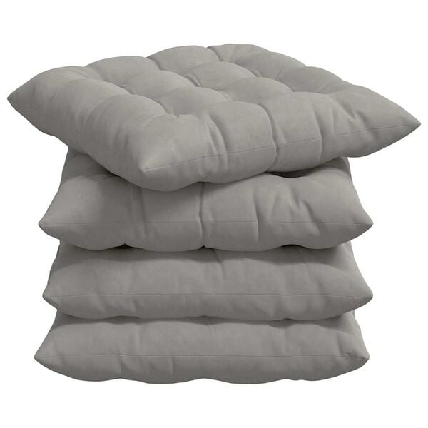 vidaXL Ülőpárnák 4 pcs Világosszürke 40 x 40 x 6 cm Mikroszálas