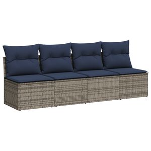 vidaXL | Kerti kanap&eacute; | p&aacute;rn&aacute;val Sz&uuml;rke 227 x 62 x 69 cm polirattan