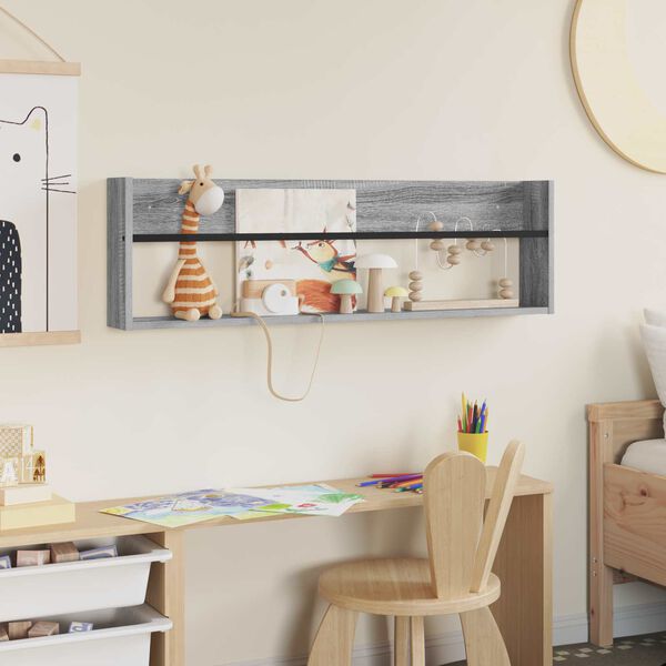 vidaXL Magazin &aacute;llv&aacute;ny Sz&uuml;rke Sonoma 100 x 12 x 30 cm Faanyag