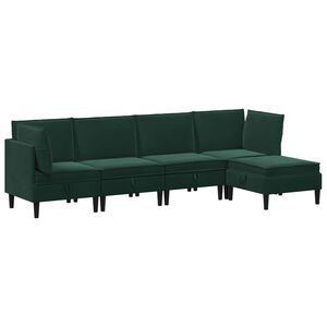vidaXL Nappali b&uacute;tor szett p&aacute;rn&aacute;val t&aacute;rol&oacute;val 5 pcs S&ouml;t&eacute;tz&ouml;ld B&aacute;rsony