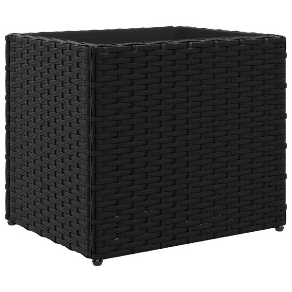 vidaXL fekete polyrattan kerti &uuml;ltetől&aacute;da 36x30x32 cm