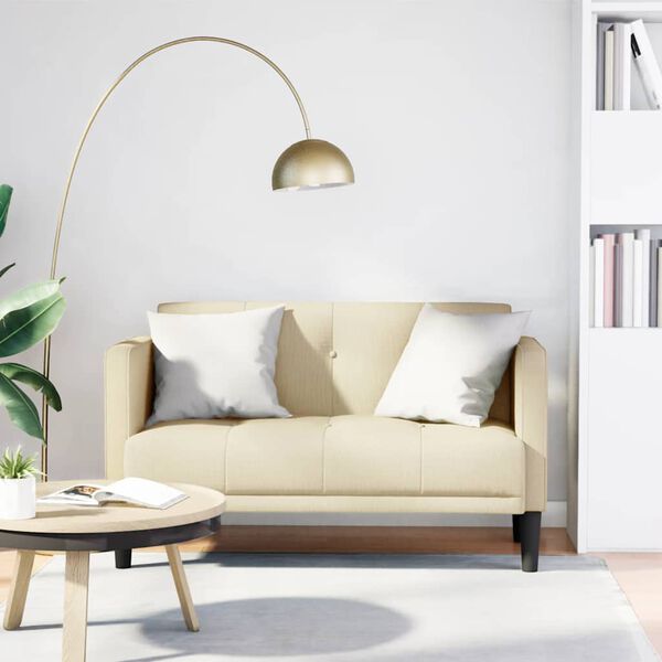 vidaXL kr&eacute;m sz&ouml;vet loveseat kanap&eacute; 111 cm