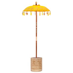 vidaXL Balin&eacute;z napernyő alappal S&aacute;rga 95 x 95 x 260 cm Pamut