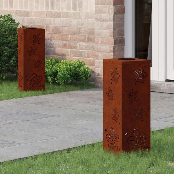 vidaXL Napelemmel műk&ouml;dő LED &ouml;sv&eacute;ny vil&aacute;g&iacute;t&aacute;s 2 pcs Corten Ac&eacute;l
