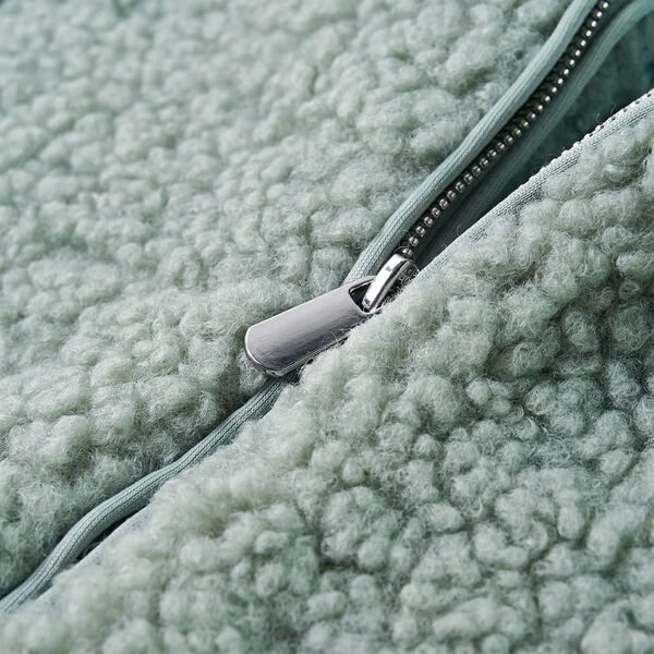 Gyerek kapucnis kabát Teddy műszőrme mentazöld 116