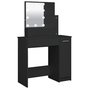 vidaXL fekete LED.es f&eacute;s&uuml;lk&ouml;dőasztal 86,5 x 35 x 136 cm
