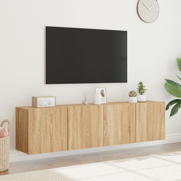 vidaXL 2 db sonoma t&ouml;lgy sz&iacute;nű fali TV-szekr&eacute;ny 80 x 30 x 41 cm