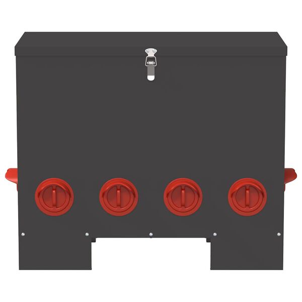 vidaXL Csirke etető Fekete 60,5 x 29 x 51 cm Hidegen Hengerelt Ac&eacute;l