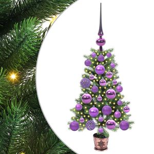 vidaXL Kar&aacute;csonyfa LED-es vil&aacute;g&iacute;t&aacute;ssal Z&ouml;ld 65 cm PE
