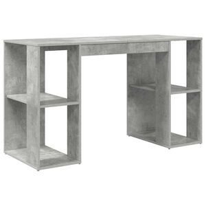 vidaXL Asztal Beton Sz&uuml;rke Szerelt Fa 130 x 50.5 x 75 cm