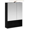 vidaXL F&uuml;rdőszobai t&uuml;k&ouml;rszekr&eacute;ny Fekete t&ouml;lgy 50 x 14,5 x 70 cm
