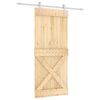 vidaXL Cs&uacute;sz&oacute; ajt&oacute; Term&eacute;szetes &eacute;s Feh&eacute;r 90 x 210 cm Szil&aacute;rd Fenyőfa
