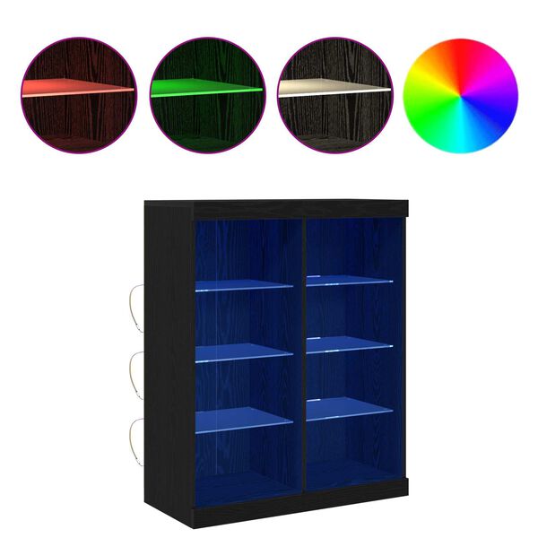 vidaXL LED t&aacute;lal&oacute; Fekete t&ouml;lgy 41 x 37 x 100 cm Faanyag