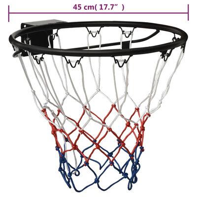 vidaXL fekete acél kosárlabda gyűrű 45 cm