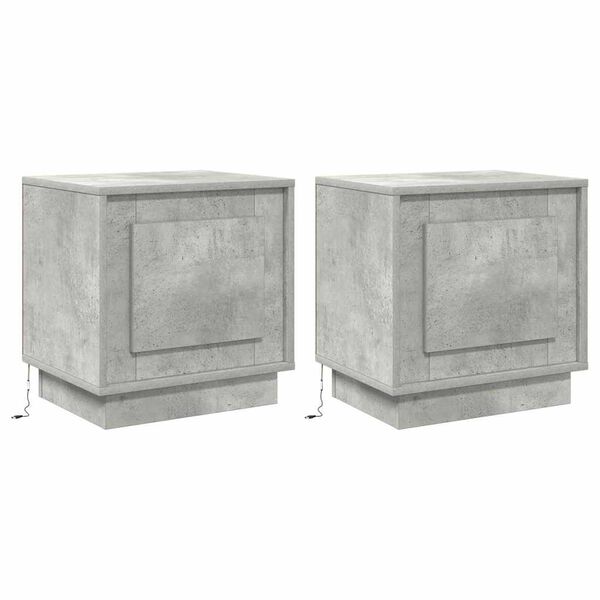vidaXL &Eacute;jjeliszekr&eacute;ny 2 pcs Beton Sz&uuml;rke 44 x 34,5 x 45 cm Faanyag