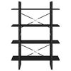 vidaXL négyszintes fekete szerelt fa könyvszekrény 100 x 30 x 140 cm