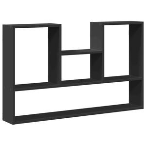 vidaXL fekete szerelt fa fali polc 99 x 15 x 60 cm