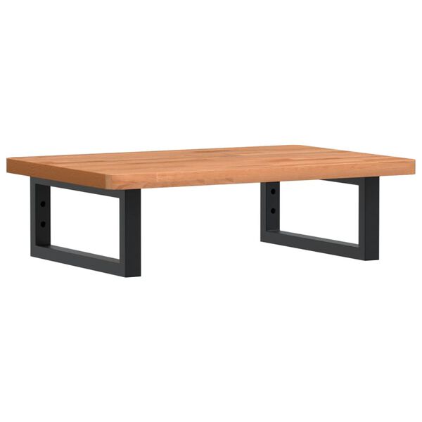 vidaXL acél és tömör bükkfa falra szerelhető mosdópolc