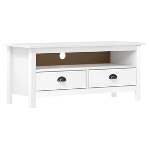 vidaXL Hill feh&eacute;r t&ouml;m&ouml;r fenyőfa TV-szekr&eacute;ny 110 x 40 x 47 cm