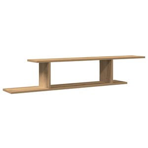 vidaXL k&eacute;zműves t&ouml;lgy sz&iacute;nű szerelt fa fali TV-polc 125 x 18 x 23 cm