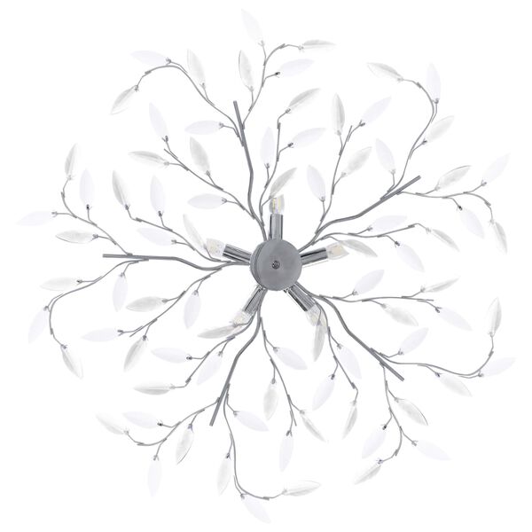 vidaXL csill&aacute;r feh&eacute;r akril krist&aacute;ly lev&eacute;l karokkal 5 db E14 izz&oacute;