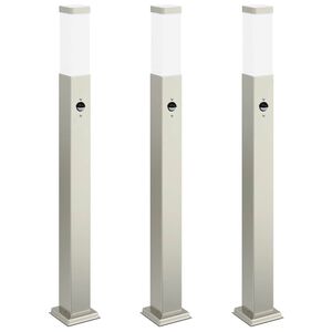 vidaXL 3 db szenzoros oszlopl&aacute;mpa 80 cm rozsdamentes ac&eacute;l IP44