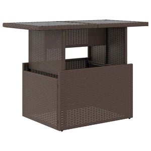 vidaXL barna polyrattan &uuml;veglapos kerti asztal 100 x 55 x 73 cm