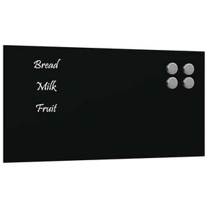 vidaXL fekete falra szerelhető edzett &uuml;veg m&aacute;gnest&aacute;bla 40 x 20 cm