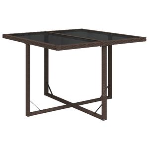 vidaXL barna polyrattan &eacute;s &uuml;veg kerti asztal 109 x 107 x 74 cm