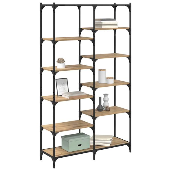 vidaXL K&ouml;nyvespolc k&eacute;zműves t&ouml;lgy 100 x 32 x 170 cm Faanyag