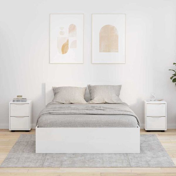 vidaXL &Eacute;jjeliszekr&eacute;nyek 2 pcs Magas F&eacute;nyű Feh&eacute;r 30,5 x 30 x 43 cm