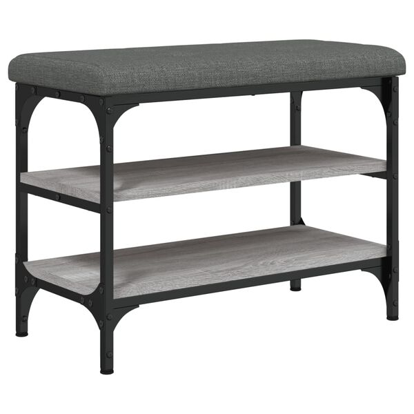 vidaXL sz&uuml;rke sonoma sz&iacute;nű szerelt fa cipőt&aacute;rol&oacute; pad 62 x 32 x 47 cm